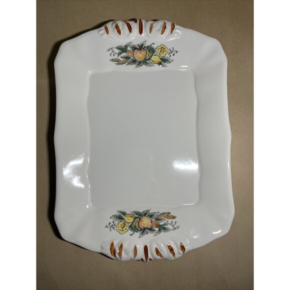 Vintage Porcelain Rectangle Serving Dish Fruit‎ Harvest Pattern Made In Japan - Picture 1 of 8